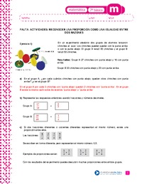 Reconocer una proporción como una igualdad entre dos razones (Pauta)