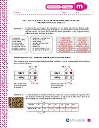 Calcular problemas relativos a la proporcionalidad directa (Pauta)