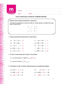 División de números enteros (Pauta)