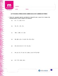 Operaciones combinadas con números enteros
