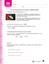 Multiplicación de números enteros (Pauta)