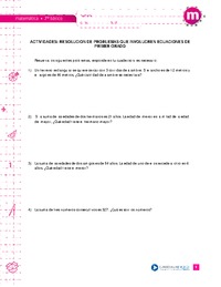 Resolución de problemas que involucre ecuaciones de primer grado