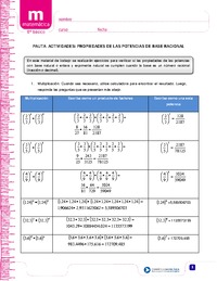 Propiedades de las potencias de base racional (Pauta)