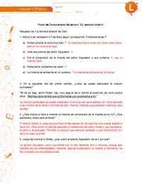 Comprensión de lectura "La ventana abierta" (Pauta)