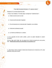 Comprensión de lectura "La ventana abierta"