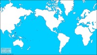 Mapa mudo del mundo con América al centro