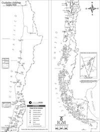Mapa ciudades de Chile siglo XIX