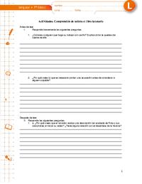 Comprensión de lectura el libro talonario