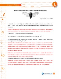 Comentario ortográfico sobre "¡Cigarra!" de Federico García Lorca (pauta)