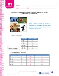 Medidas de tendencia central en datos agrupados en intervalos (Pauta)