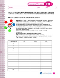 Predecir la probabilidad de ocurrencia de eventos a partir de la frecuencia relativa obtenida por experimentos aleatorios (Pauta)