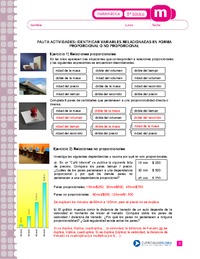 Identificar variables relacionadas en forma proporcional y no proporcional (Pauta)