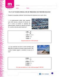 Resolución de problemas con proporcionalidad (Pauta)