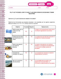 Identificar situaciones donde es necesario tomar muestras (Pauta)