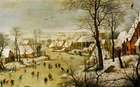 Paisaje de invierno con patinadores de Pieter Brueghel