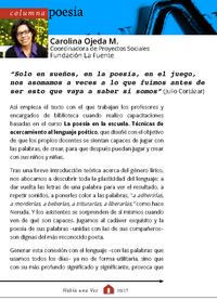 Taller de poesía para profesores