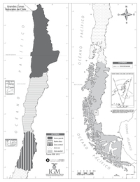 Mapa zonas naturales de Chile sin división regional