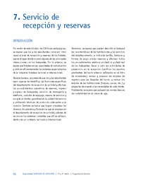Módulo 7 - Servicio de recepción y reservas Módulo 7 - Servicio de recepción y reservas