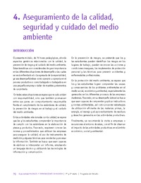 Módulo 4 - Aseguramiento de la calidad, seguridad y cuidado del medio ambiente Módulo 4 - Aseguramiento de la calidad, seguridad y cuidado del medio ambiente