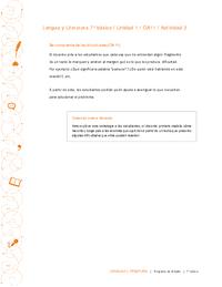 Lengua y Literatura 7° básico-Unidad 1-OA11-Actividad 2