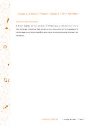 Lengua y Literatura 7° básico-Unidad 2-OA1-Actividad 1