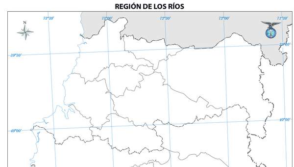 Mapa región de los Ríos (mudo)