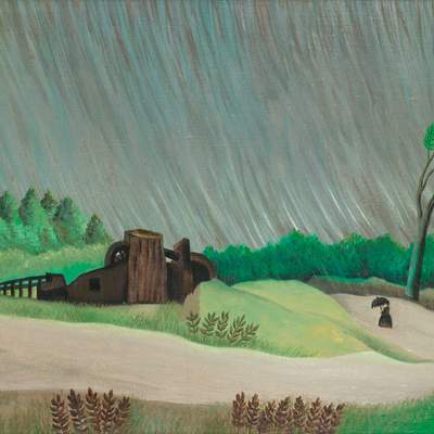 Paisaje bajo la lluvia
