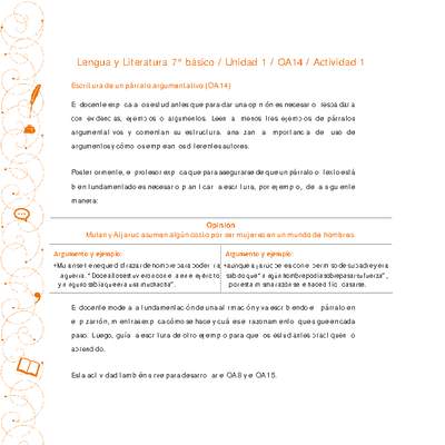 Lengua y Literatura 7° básico-Unidad 1-OA14-Actividad 1