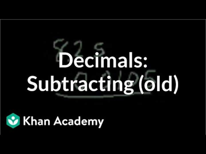 Restando decimales (antiguo) Restando decimales (antiguo)