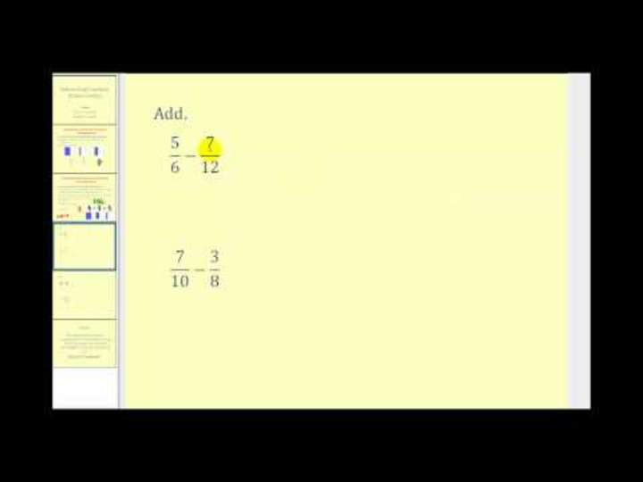 Introducción a las fracciones de resta: solo positivo Introducción a las fracciones de resta: solo positivo