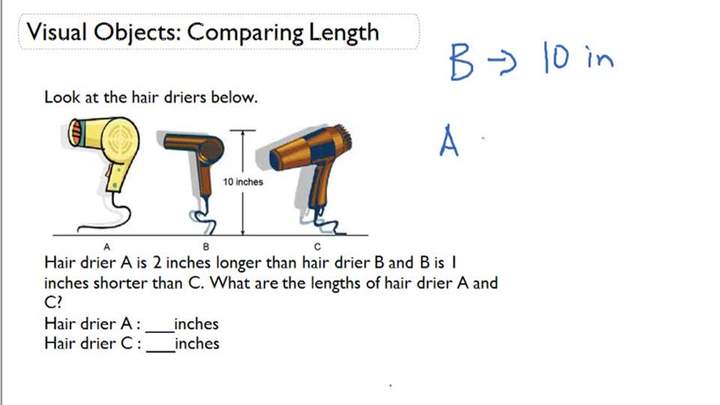 Objetos visuales: comparación de longitud Objetos visuales: comparación de longitud