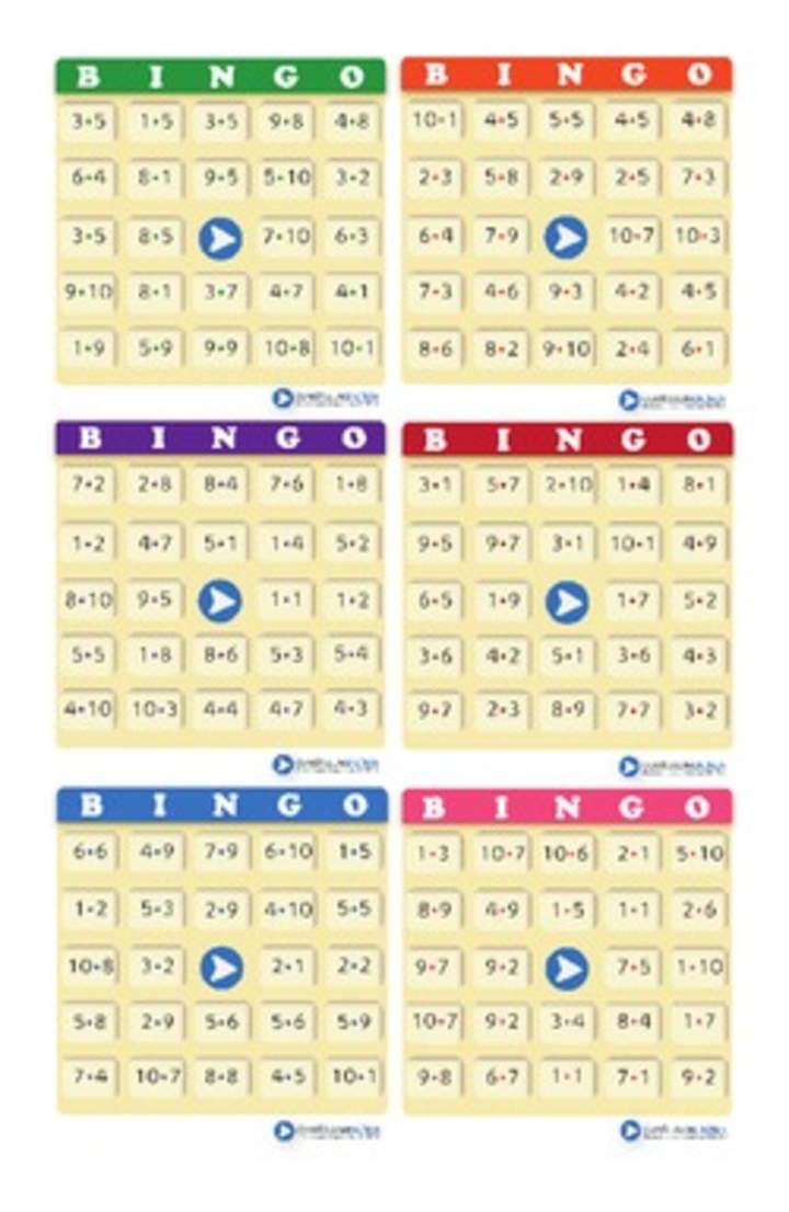 Bingo usando multiplicaciones (VI)