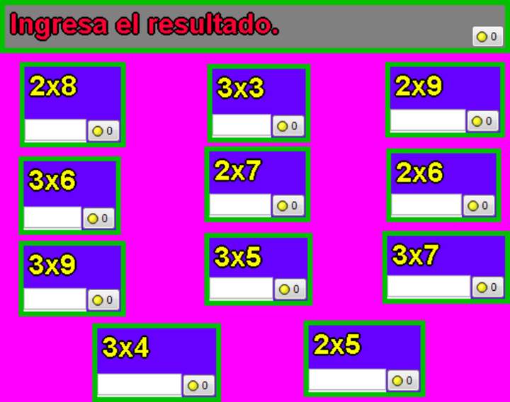 Tablas de multiplicar de 2 y 3
